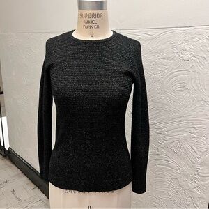 Eileen Fisher Black and Silver Knit Sweater